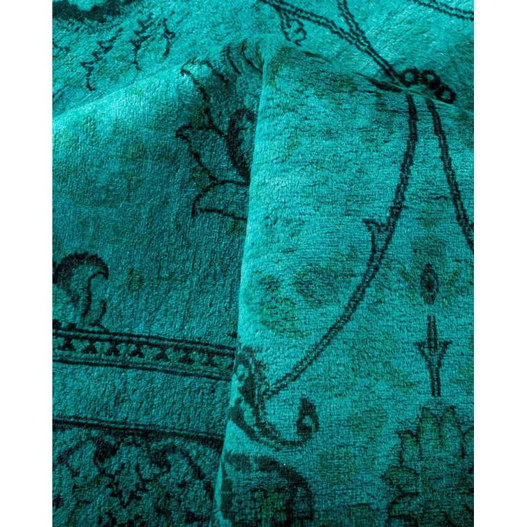 Hand-Knotted Blue Wool 6' 2" x 9' 0" Area Rug