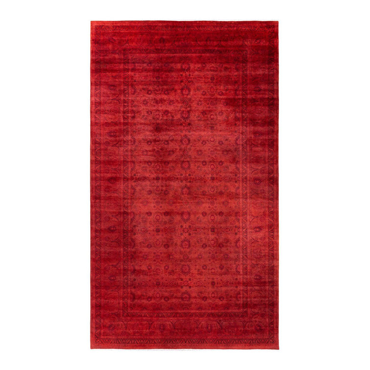 Hand-Knotted Red Wool Rectangular Area Rug 8' 3" x 14' 10"