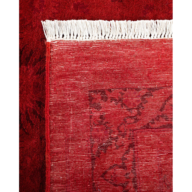 Hand-Knotted Red Wool Rectangular Area Rug 8' 3" x 14' 10"