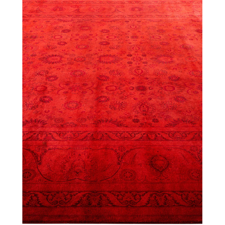 Hand-Knotted Red Wool Rectangular Area Rug 8' 3" x 14' 10"