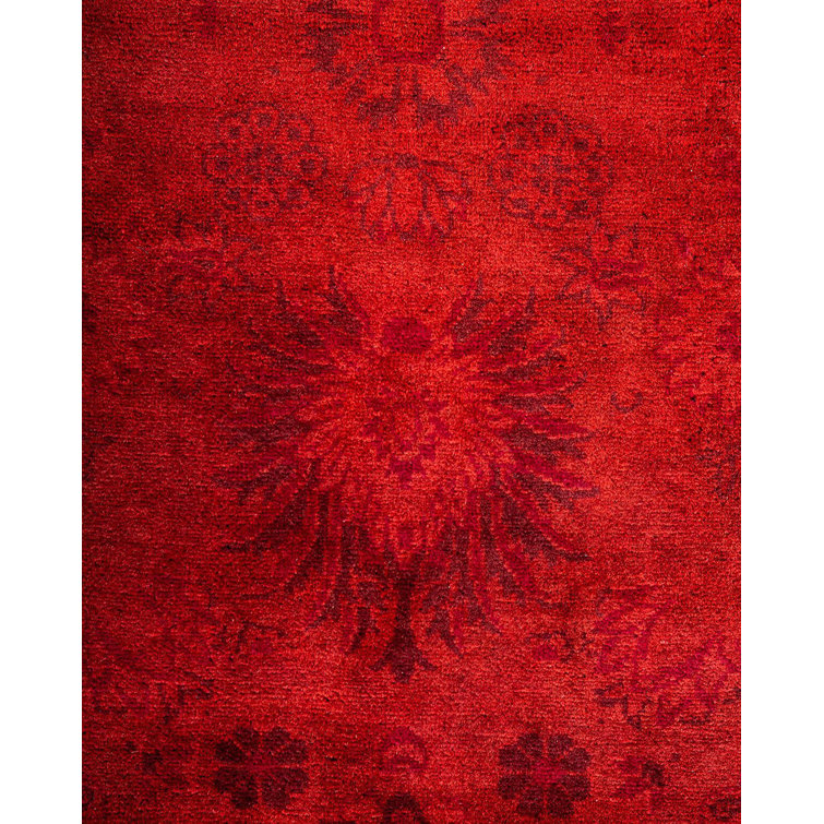 Hand-Knotted Red Wool Rectangular Area Rug 8' 3" x 14' 10"