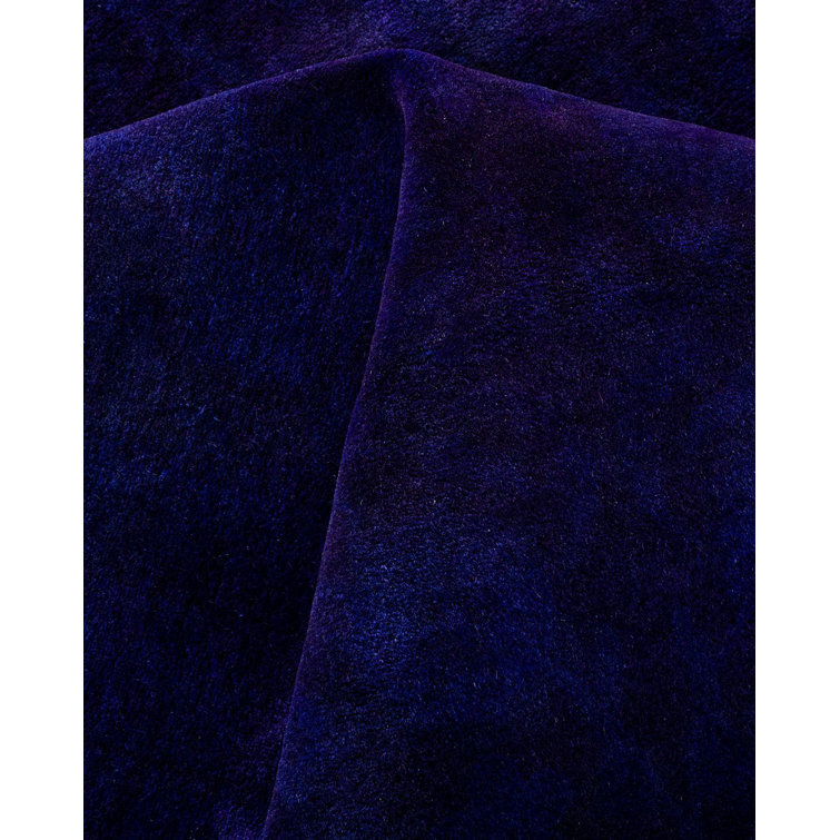 Hand-Knotted Deep Blue Wool Rectangular Area Rug 12' 4"
