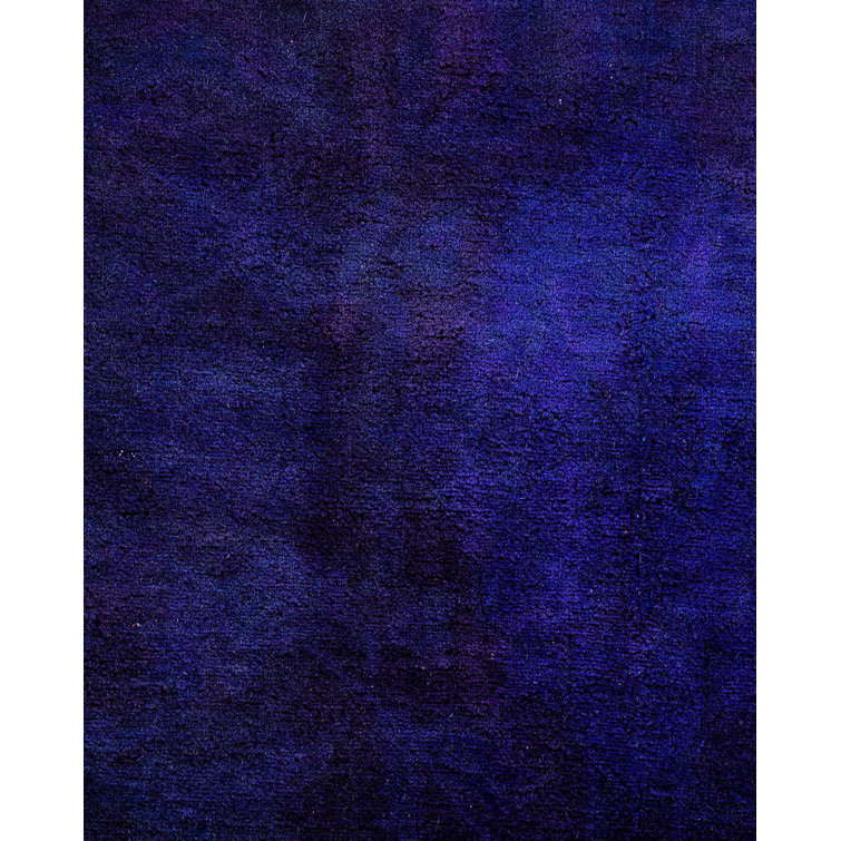 Hand-Knotted Deep Blue Wool Rectangular Area Rug 12' 4"