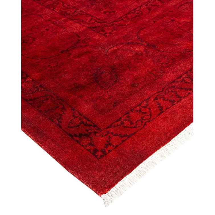 Hand-Knotted Red Wool Rectangular Area Rug 8' 3" x 14' 10"