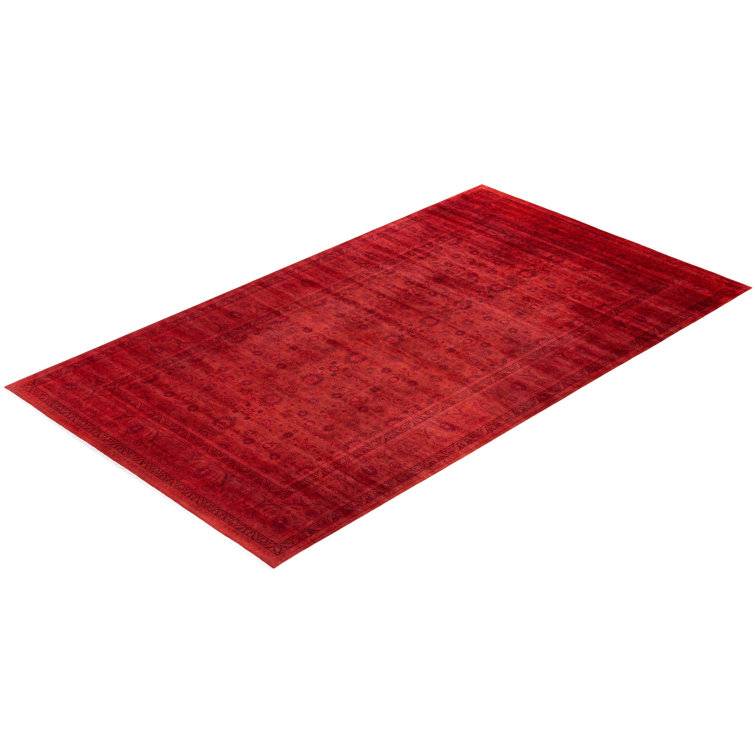 Hand-Knotted Red Wool Rectangular Area Rug 8' 3" x 14' 10"