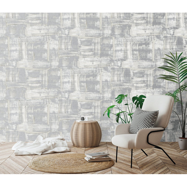 Silver Abstract Metallic Non-pasted Wallpaper Roll