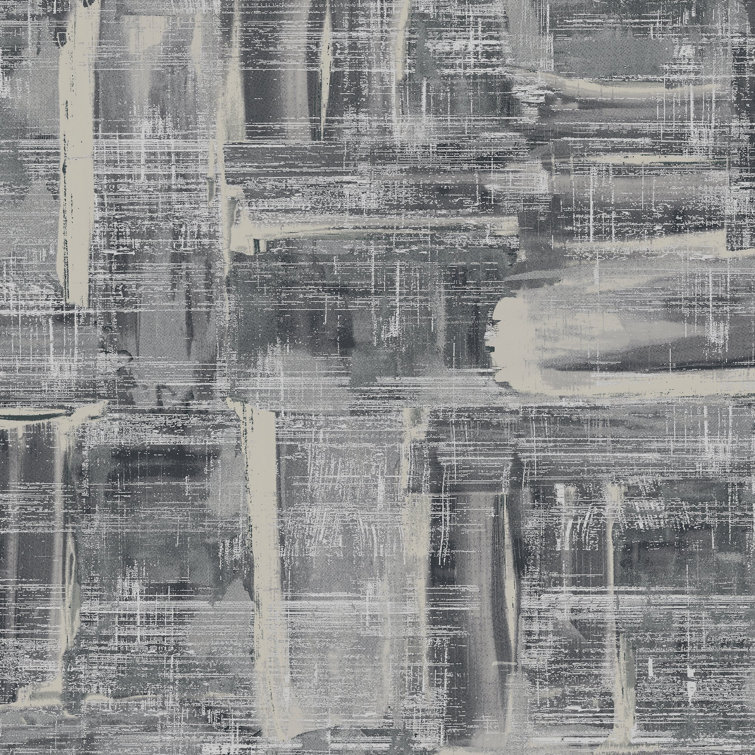 Gray and Metallic Abstract Non-Pasted Wallpaper Roll