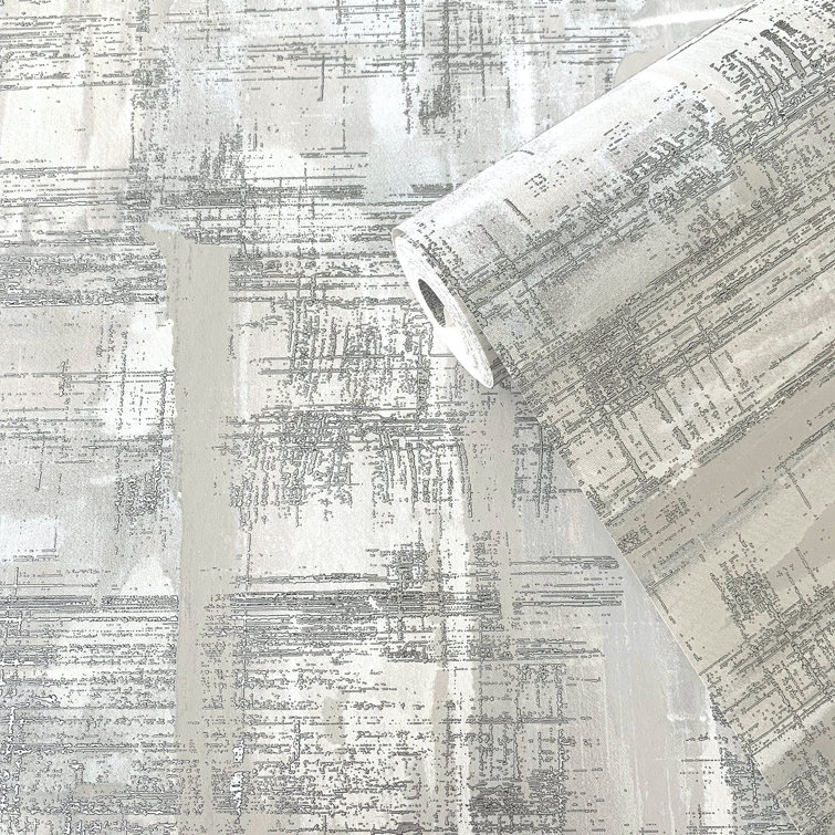 Silver Abstract Metallic Non-pasted Wallpaper Roll