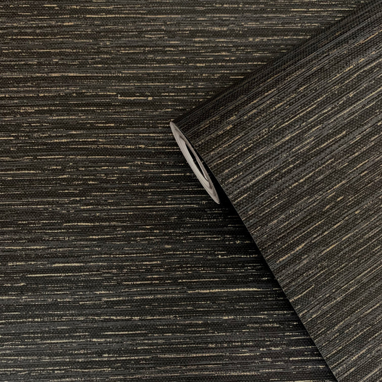 Black Non-Woven Shimmer Weave Wallpaper Roll 33' x 21"