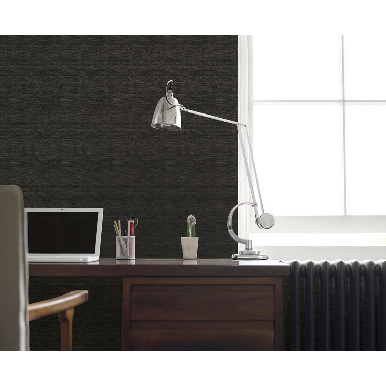 Black Non-Woven Shimmer Weave Wallpaper Roll 33' x 21"