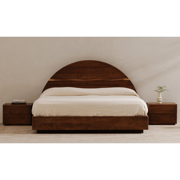 Watson Modern King Bed with Live-Edge Acacia Wood Frame