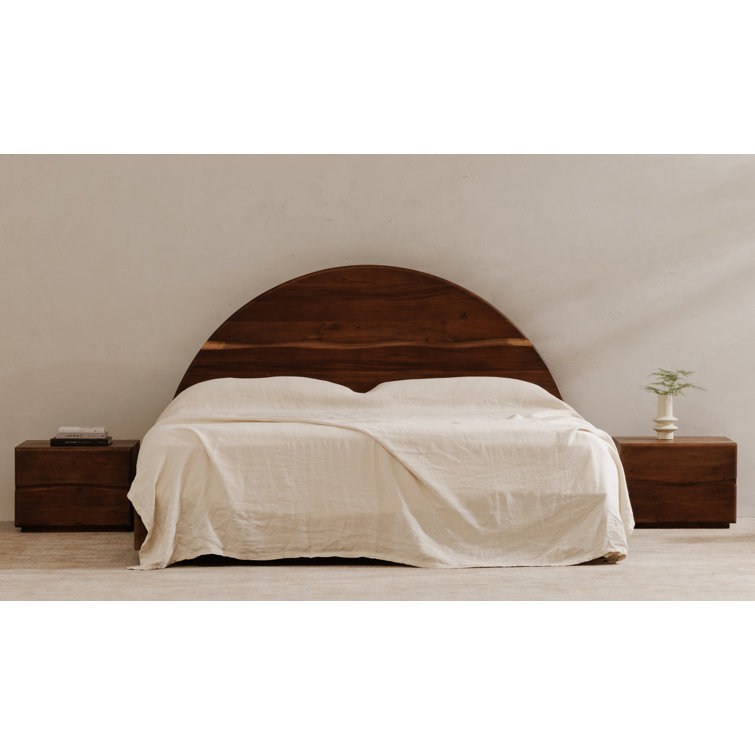 Watson Modern King Bed with Live-Edge Acacia Wood Frame