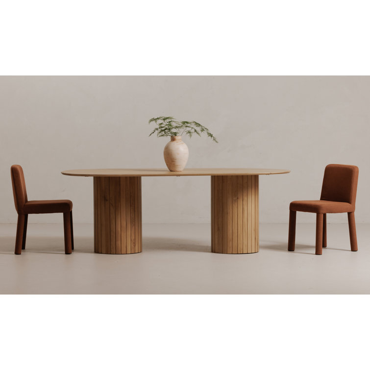 Rust Upholstered Parsons Side Chair Set with Metal Legs