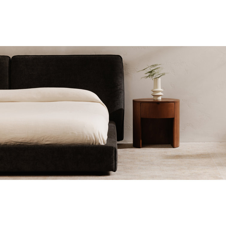 Black Queen Upholstered Wood Frame Platform Bed