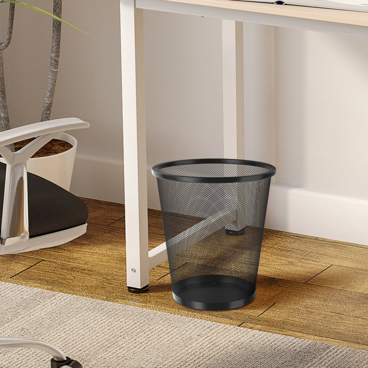Black Metal Mesh Open-Top Waste Basket Set