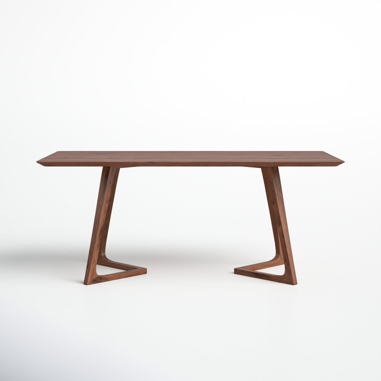 Mid-Century Modern Godenza Solid Walnut Rectangular Dining Table