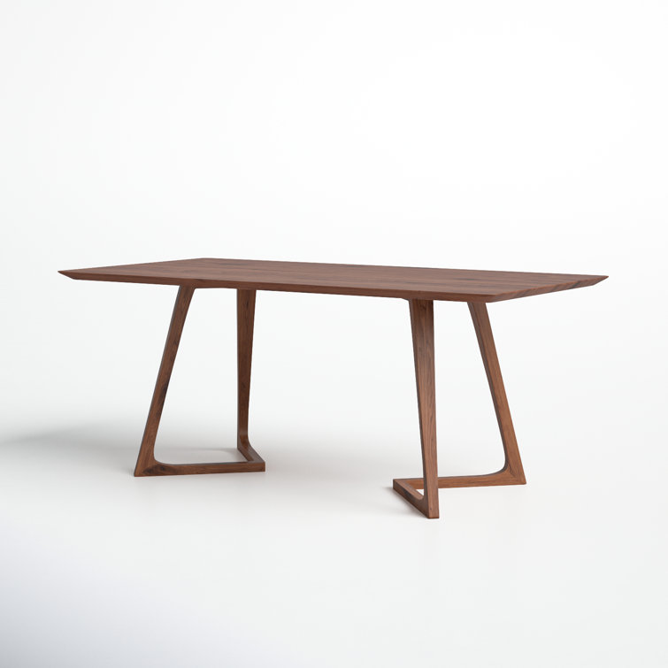 Mid-Century Modern Godenza Solid Walnut Rectangular Dining Table