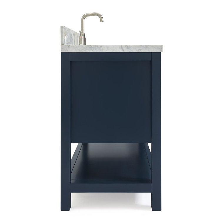 Magnolia 43" Midnight Blue Single Basin Vanity with Carrara White Top