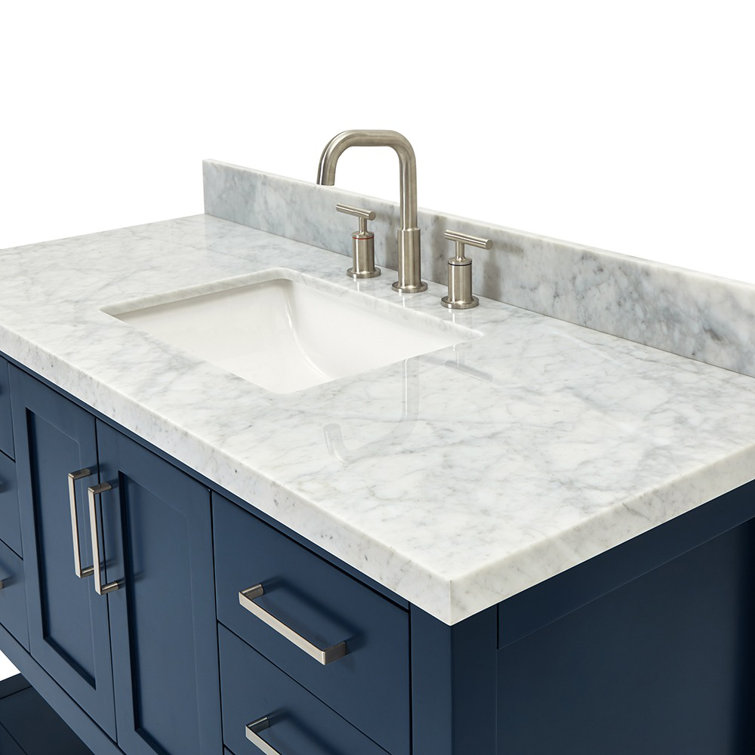 Magnolia Midnight Blue 49" Single Bathroom Vanity with Marble Top