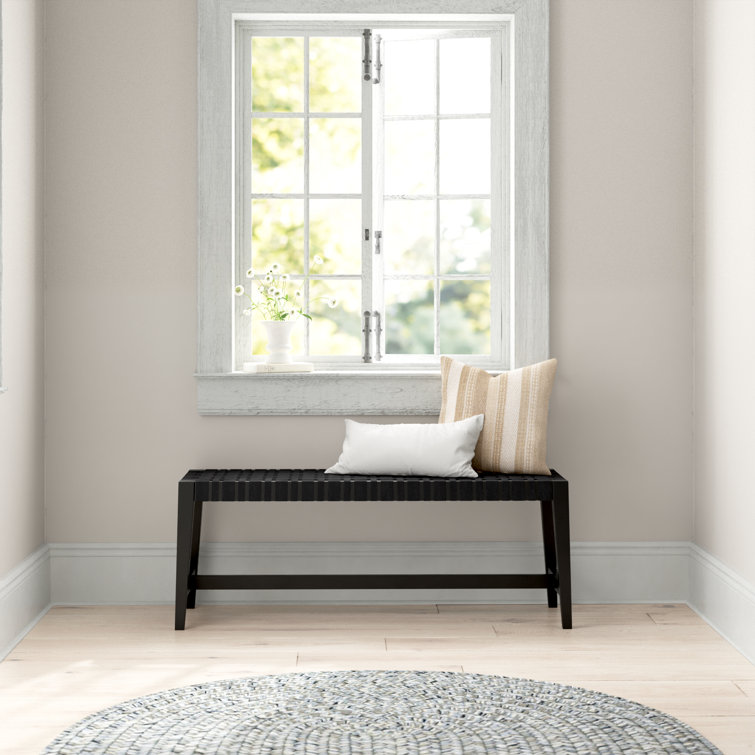 Causeway Designer Ebony Black Woven Mahogany Bench