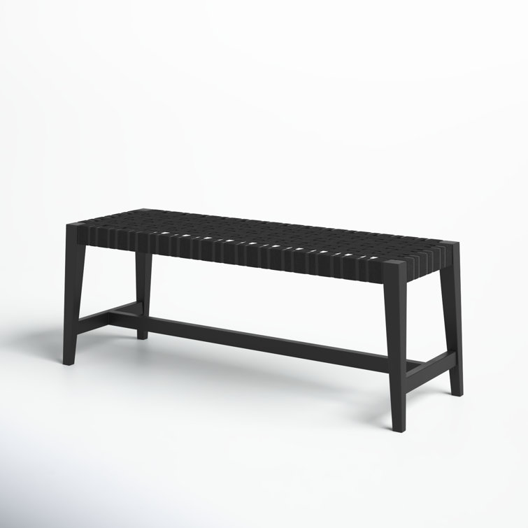 Causeway Designer Ebony Black Woven Mahogany Bench