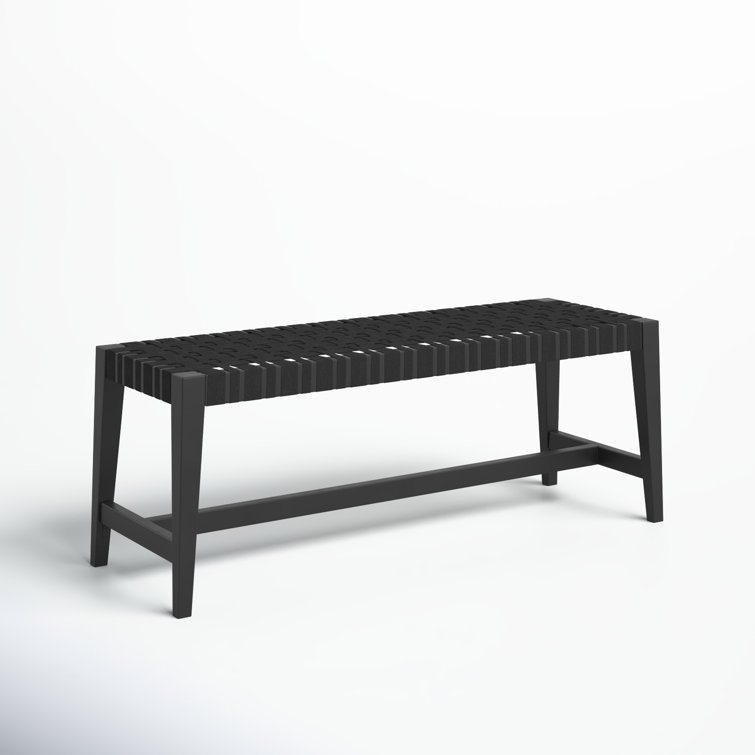 Causeway Designer Ebony Black Woven Mahogany Bench