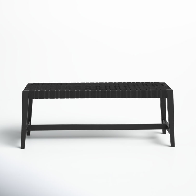 Causeway Designer Ebony Black Woven Mahogany Bench