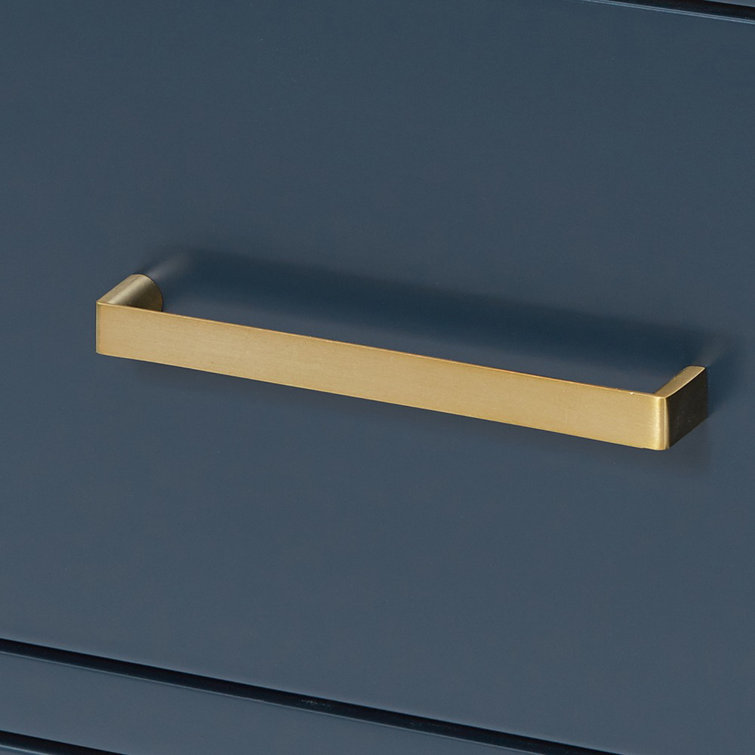 Midnight Blue Wall-Mount Double Vanity with Carrara Marble Top