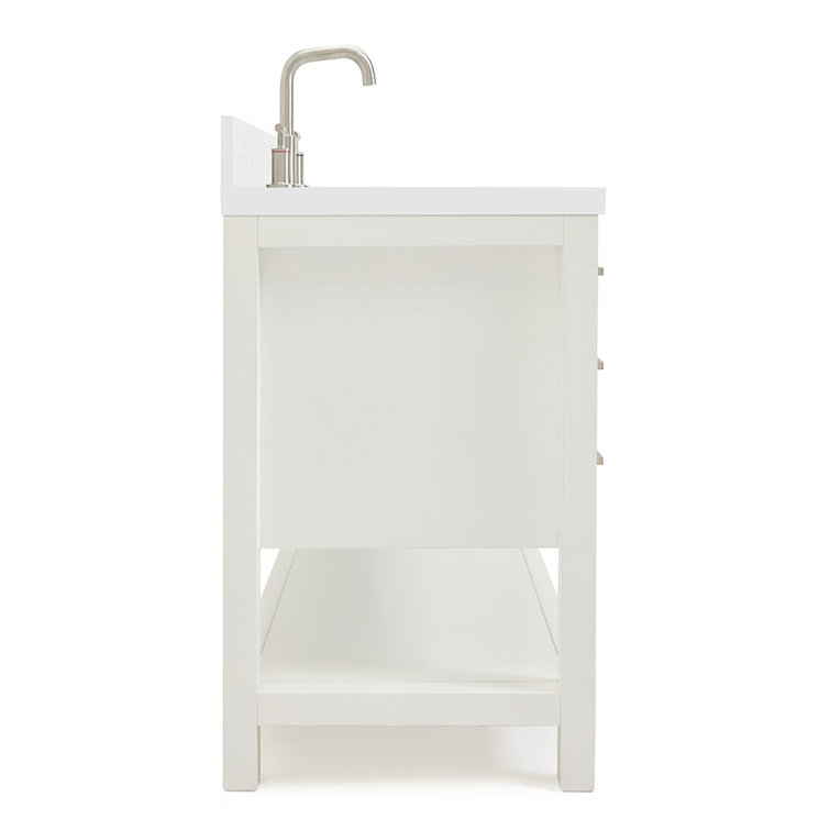 Magnolia White Solid Wood Freestanding Bath Vanity with Quartz Top