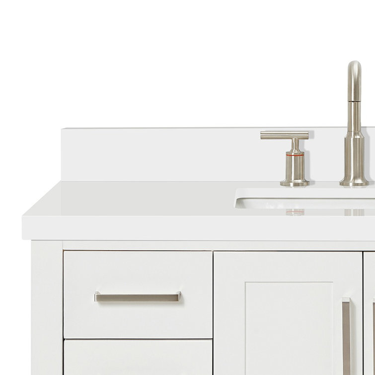 Magnolia White Solid Wood Freestanding Bath Vanity with Quartz Top