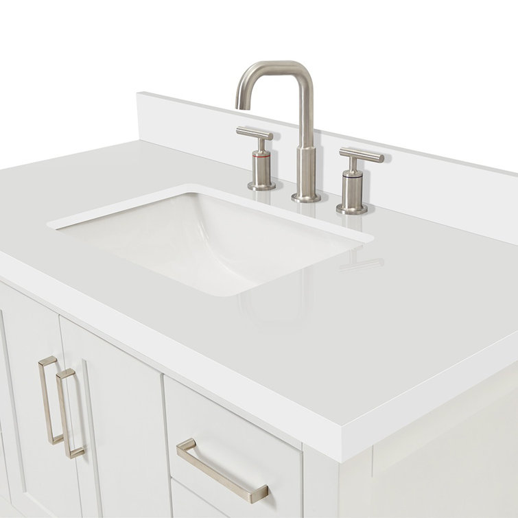 Magnolia White Solid Wood Freestanding Bath Vanity with Quartz Top