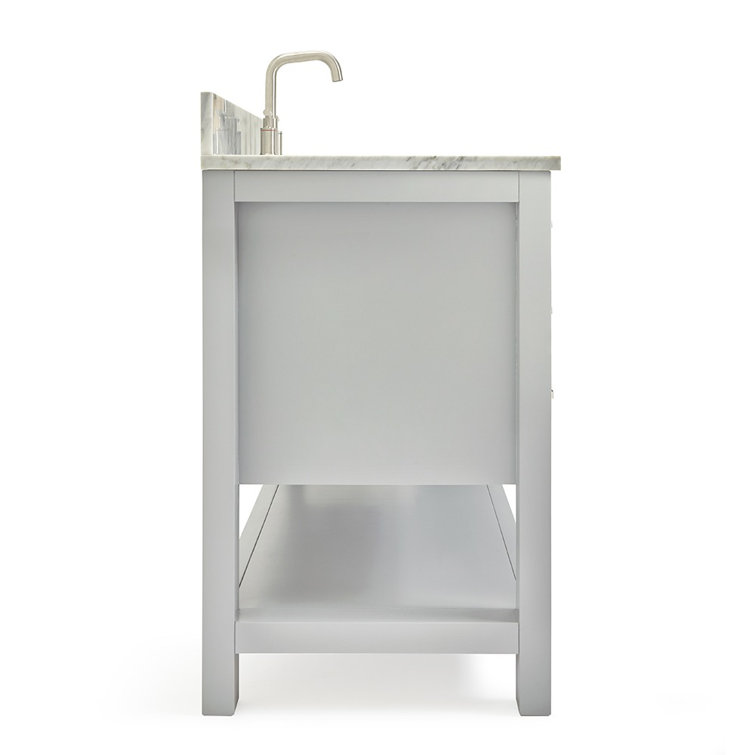 Magnolia 43" Grey Freestanding Vanity with Carrara White Top
