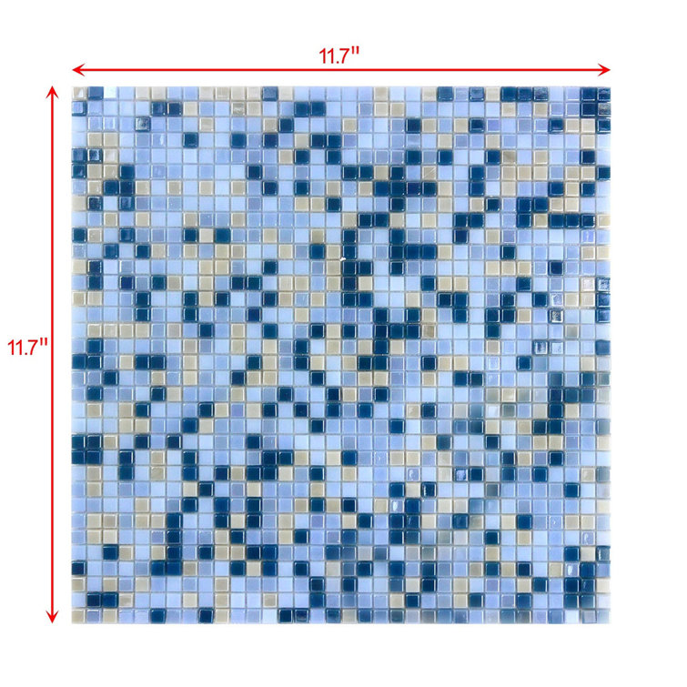 Galaxy Iridescent Blue Glass Mosaic Tile for Kitchen and Bathroom