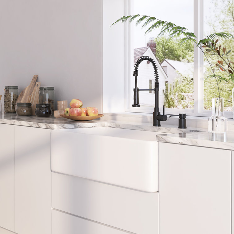 Denbigh 36'' White Fireclay Farmhouse Single Bowl Sink