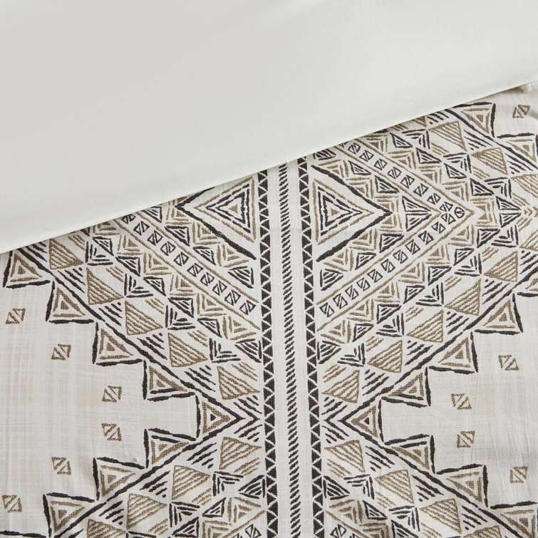 Ibiza Beige and Ivory Boho Chic King Duvet Cover Set