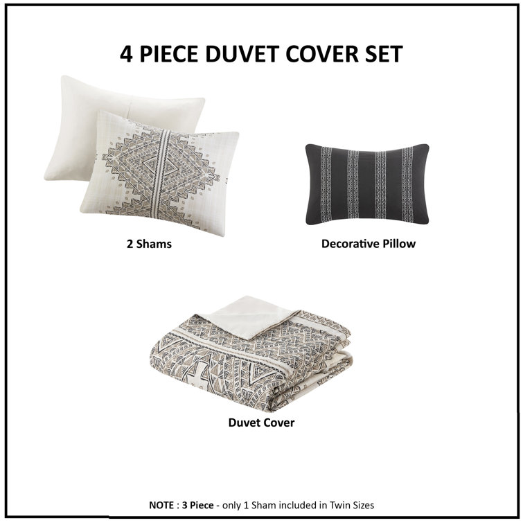 Ibiza Beige and Ivory Boho Chic King Duvet Cover Set