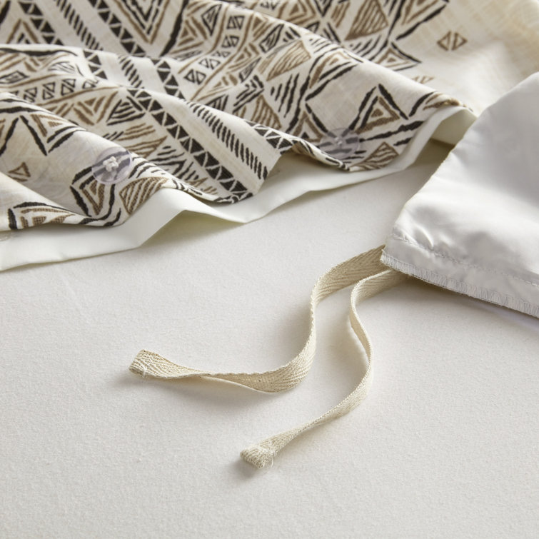 Ibiza Beige and Ivory Boho Chic King Duvet Cover Set