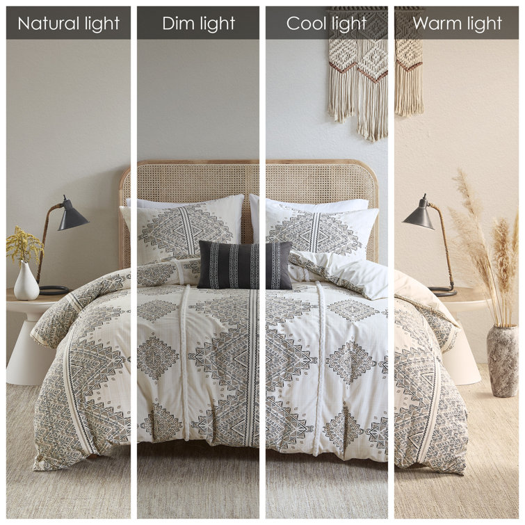 Ibiza Beige and Ivory Boho Chic King Duvet Cover Set