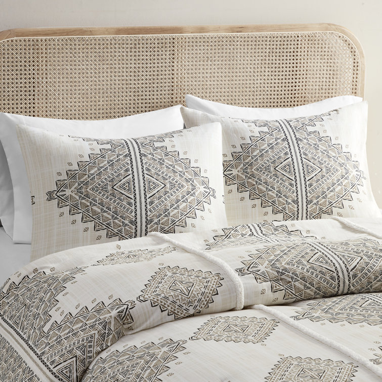 Ibiza Beige and Ivory Boho Chic King Duvet Cover Set