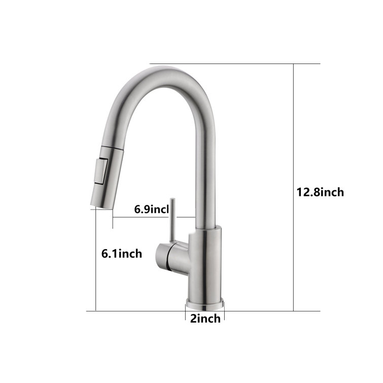 Brushed Nickel Single Handle Pull-Out Spray Kitchen Faucet