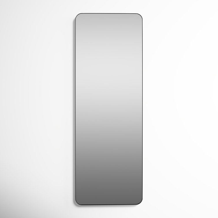 Black Metal Framed Rectangular Wall Mirror
