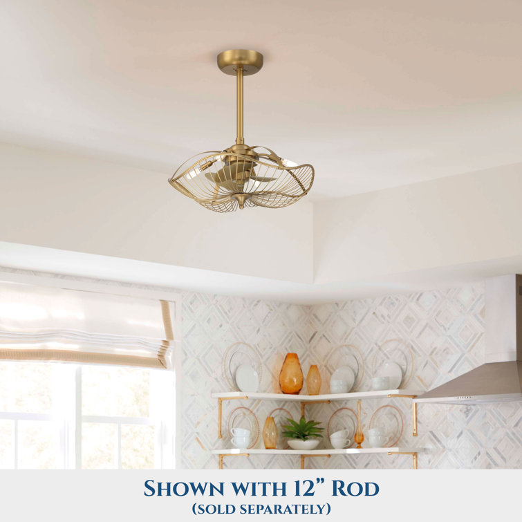 Auri 22'' Aged Brass 3-Blade Ceiling Fan with LED Light