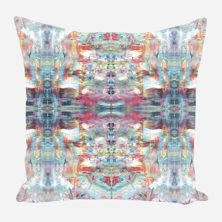 Gypsy Abstract Multicolor Linen Throw Pillow 12x12