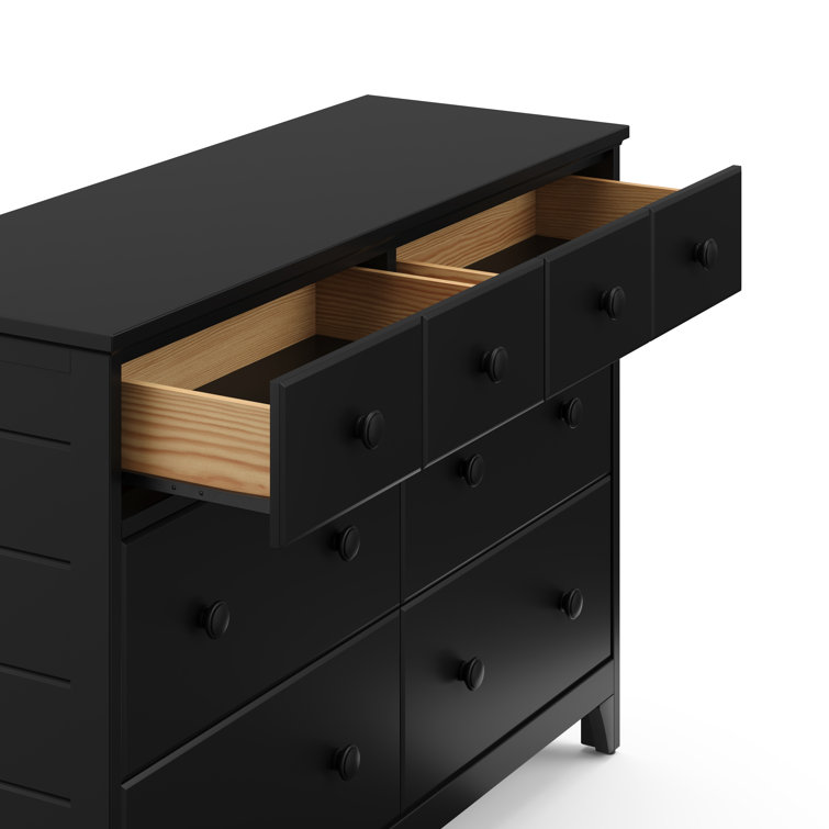 Storkcraft Moss Black 6-Drawer Double Dresser with Deep Drawers