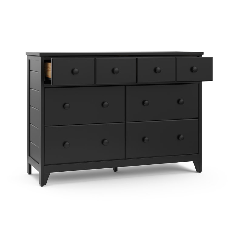 Storkcraft Moss Black 6-Drawer Double Dresser with Deep Drawers
