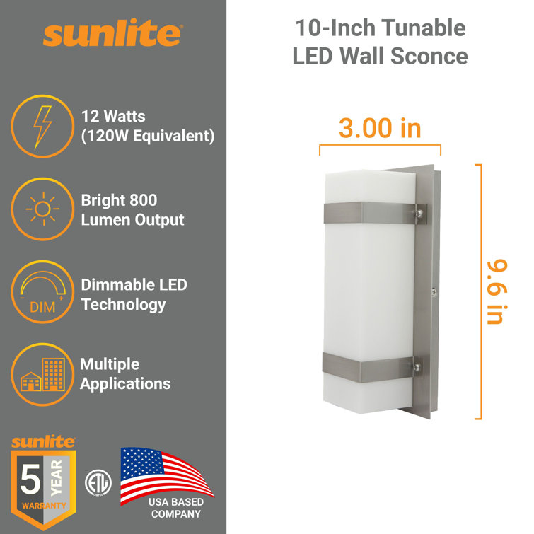 Brushed Nickel LED Wall Sconce with Acrylic Shade