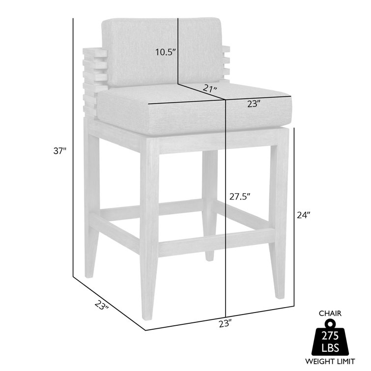 Taupe Cushion Light Brown Eucalyptus Wood Outdoor Bar Stool