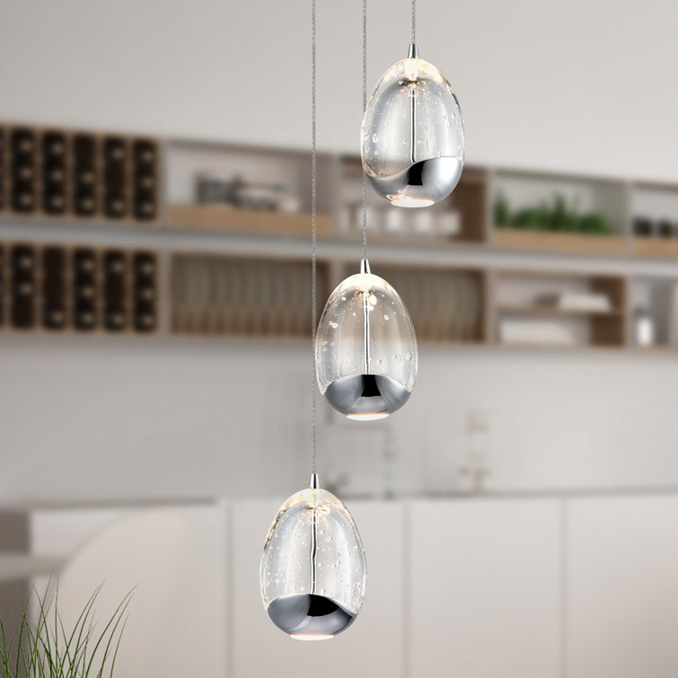 Artisan Deco 7.5" Polished Chrome Globe LED Pendant Light