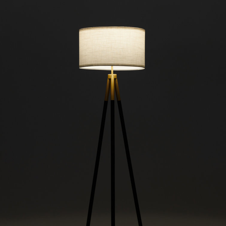 Sophia Smart Black & Gold Tripod LED Floor Lamp for Kids' Rooms