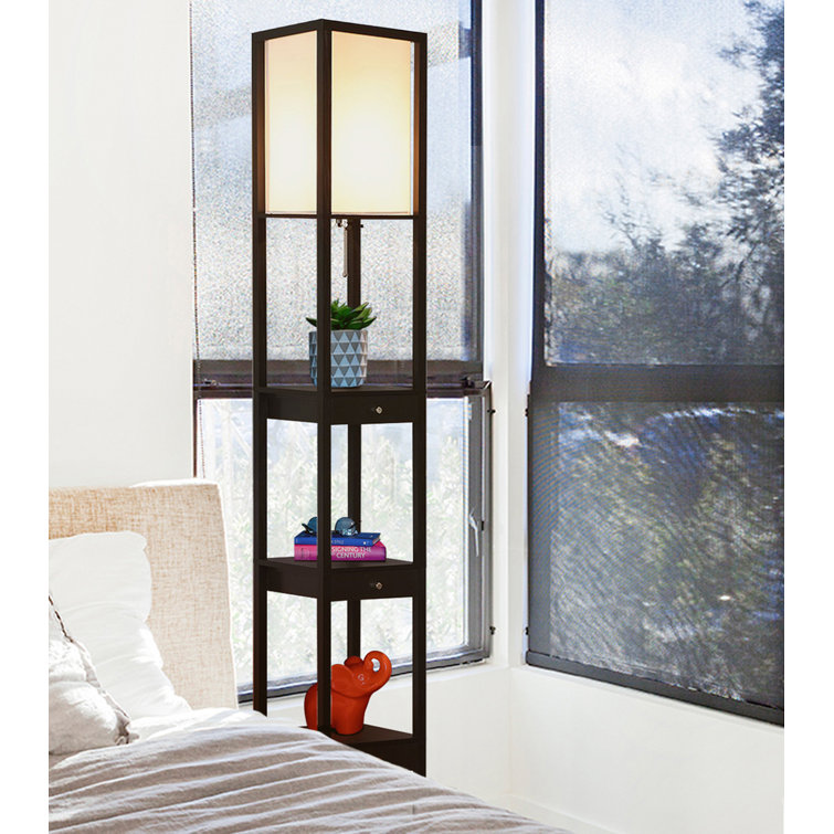 Maxwell Smart Shelf Floor Lamp with LED and Voice Assistant - Black